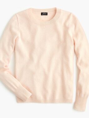 J.Crew Three-quarter Sleeve Everyday Cashmere Crewneck Sweater in Subtle Pink